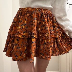 Orange Floral Twirl Skirt